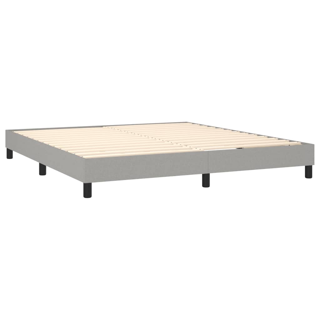vidaXL Κρεβάτι Boxspring με Στρώμα Ανοιχτό Γκρι 180x200 εκ. Υφασμάτινο