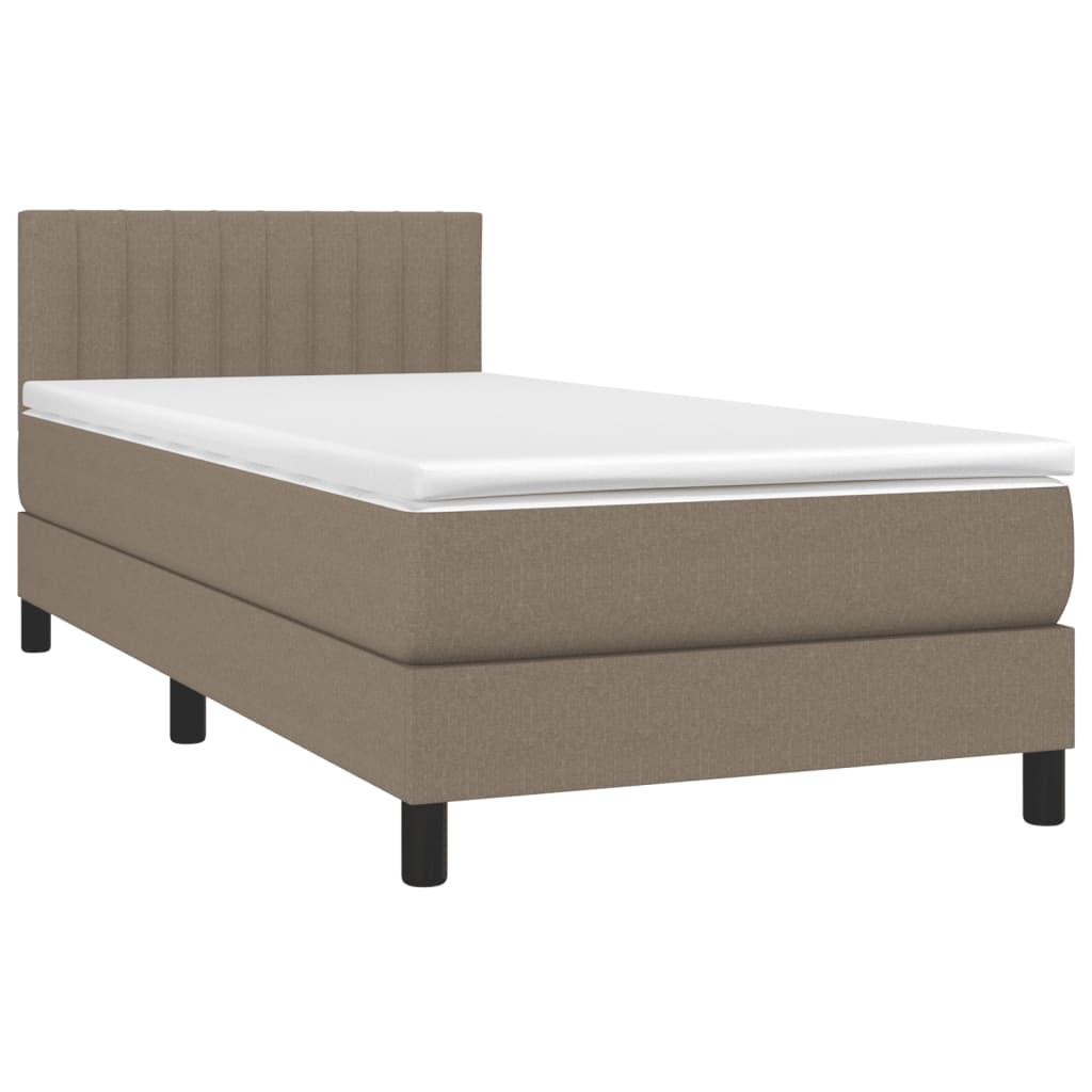 vidaXL Κρεβάτι Boxspring με Στρώμα Taupe 80x200 εκ. Υφασμάτινο