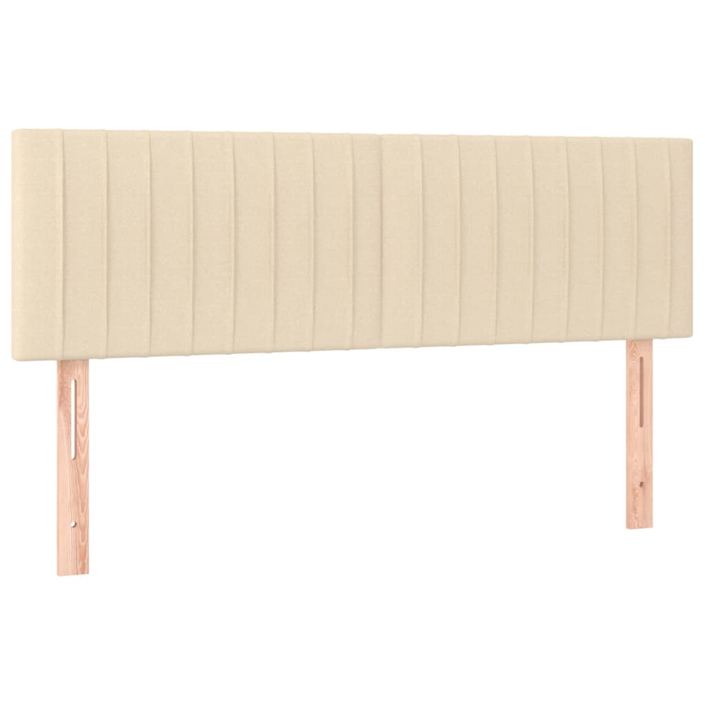 vidaXL Κρεβάτι Boxspring με Στρώμα Κρεμ 140x190 εκ. Υφασμάτινο