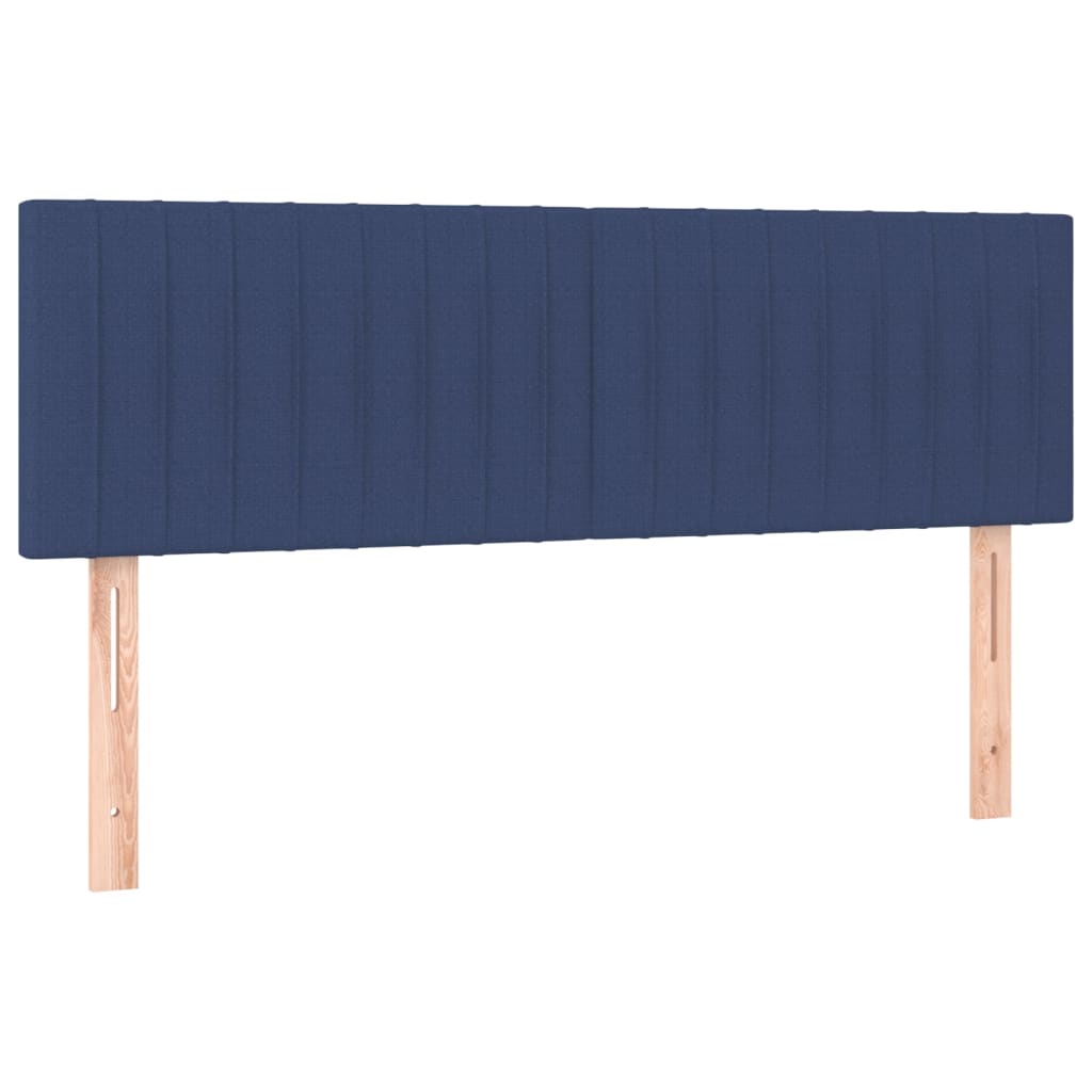 vidaXL Κρεβάτι Boxspring με Στρώμα Μπλε 140x190 εκ. Υφασμάτινο
