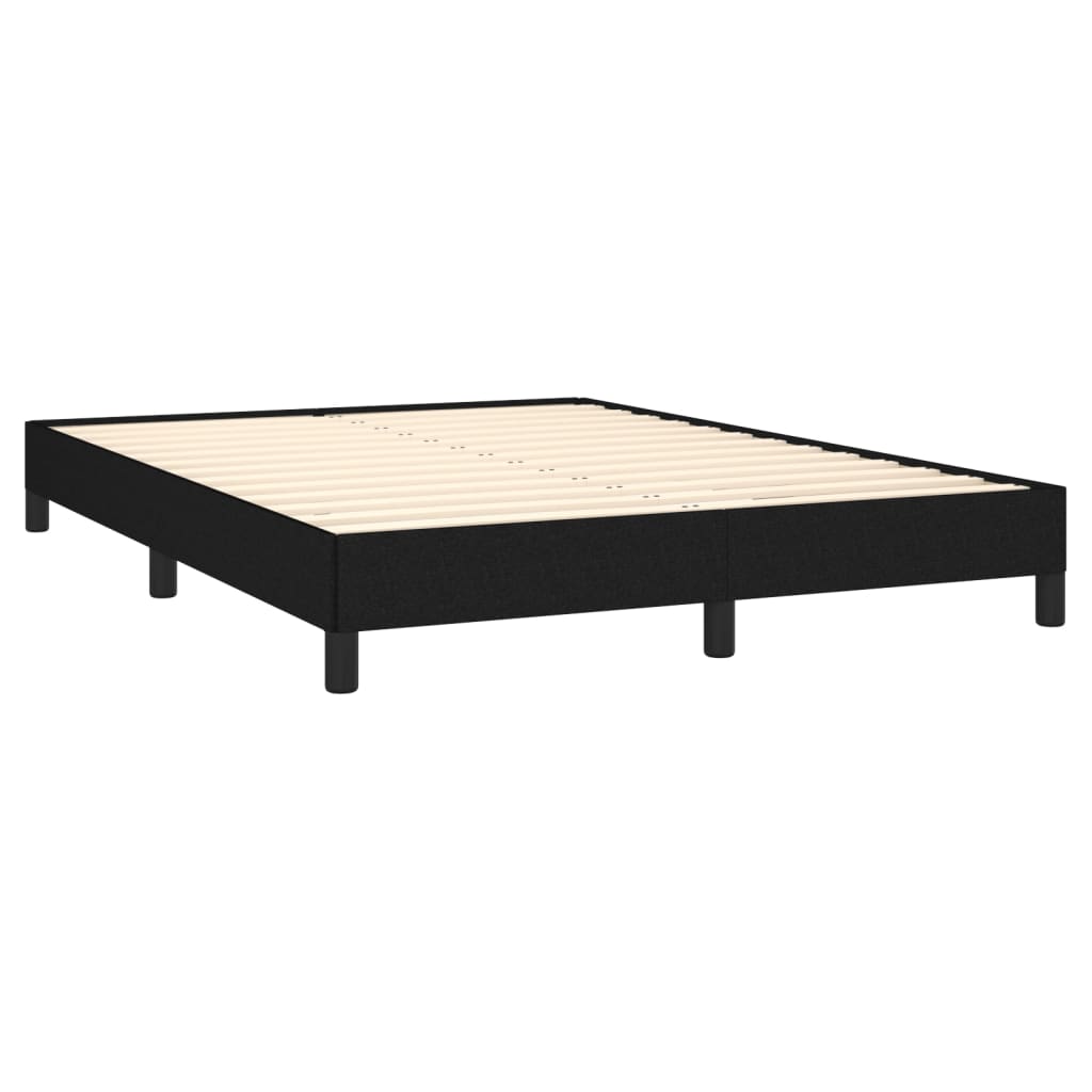 vidaXL Κρεβάτι Boxspring με Στρώμα Μαύρο 140x200 εκ. Υφασμάτινο