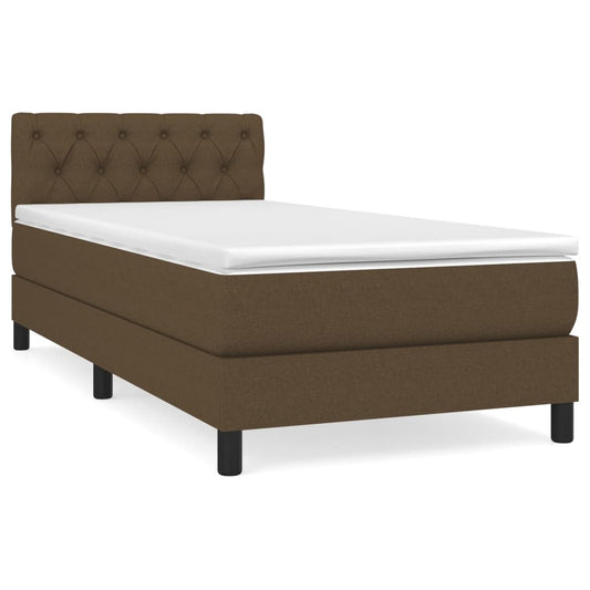 vidaXL Κρεβάτι Boxspring με Στρώμα Σκούρο Καφέ 80x200 εκ. Υφασμάτινο