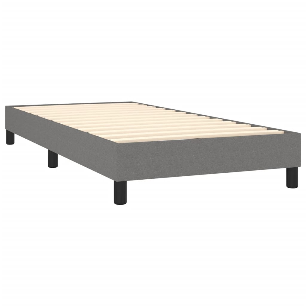 vidaXL Κρεβάτι Boxspring με Στρώμα Σκούρο Γκρι 100x200 εκ. Υφασμάτινο