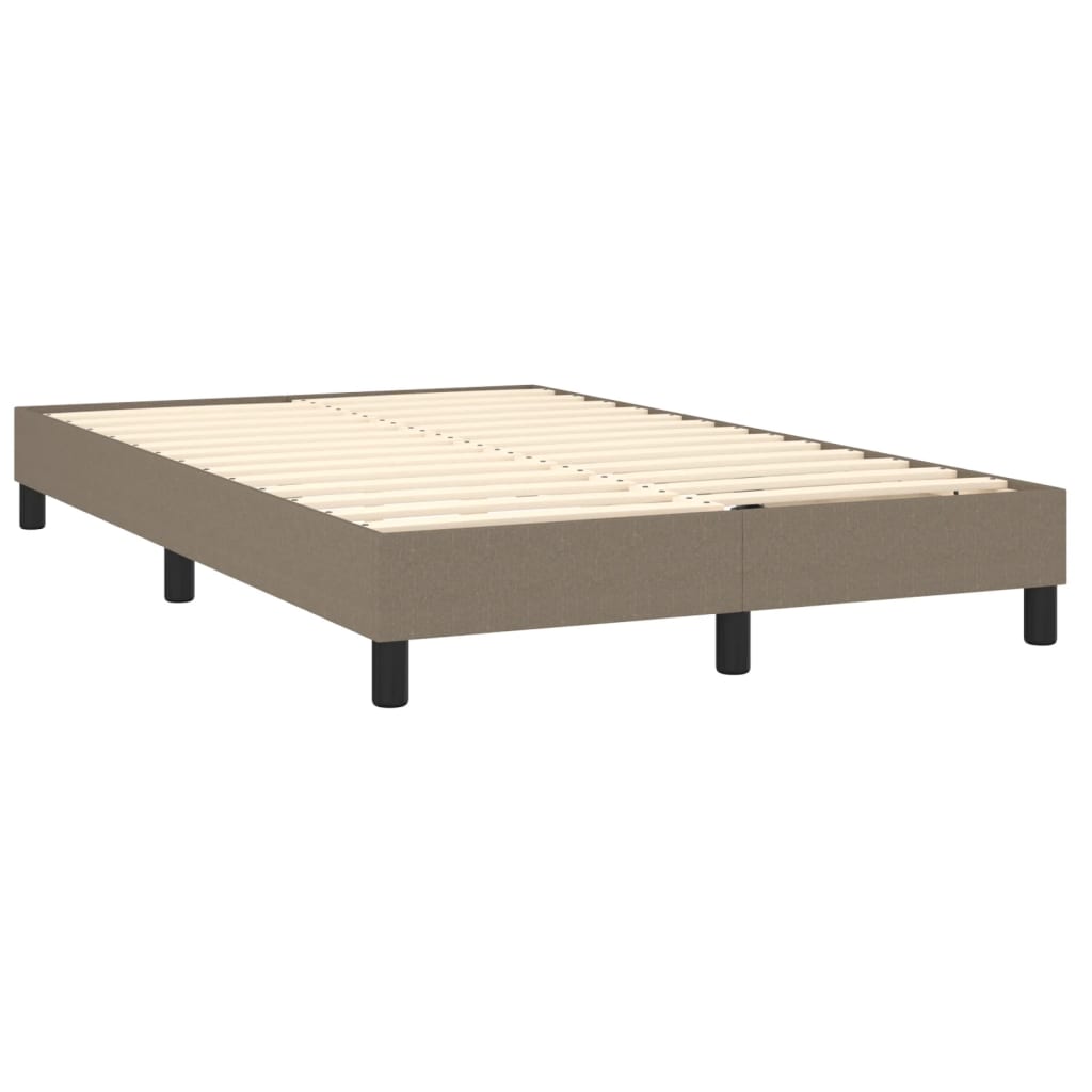 vidaXL Κρεβάτι Boxspring με Στρώμα Taupe 120x200 εκ. Υφασμάτινο