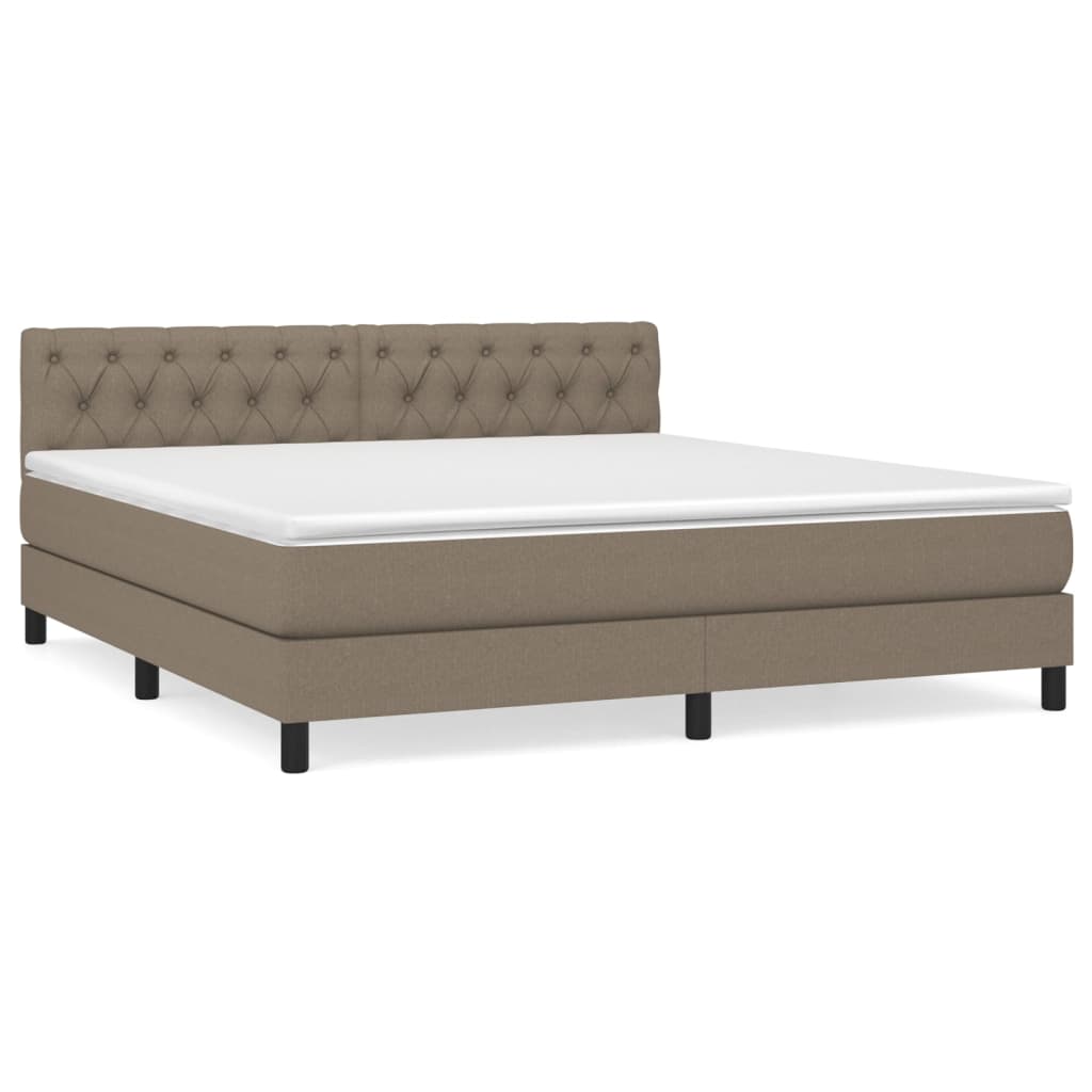 vidaXL Κρεβάτι Boxspring με Στρώμα Taupe 160x200 εκ. Υφασμάτινο