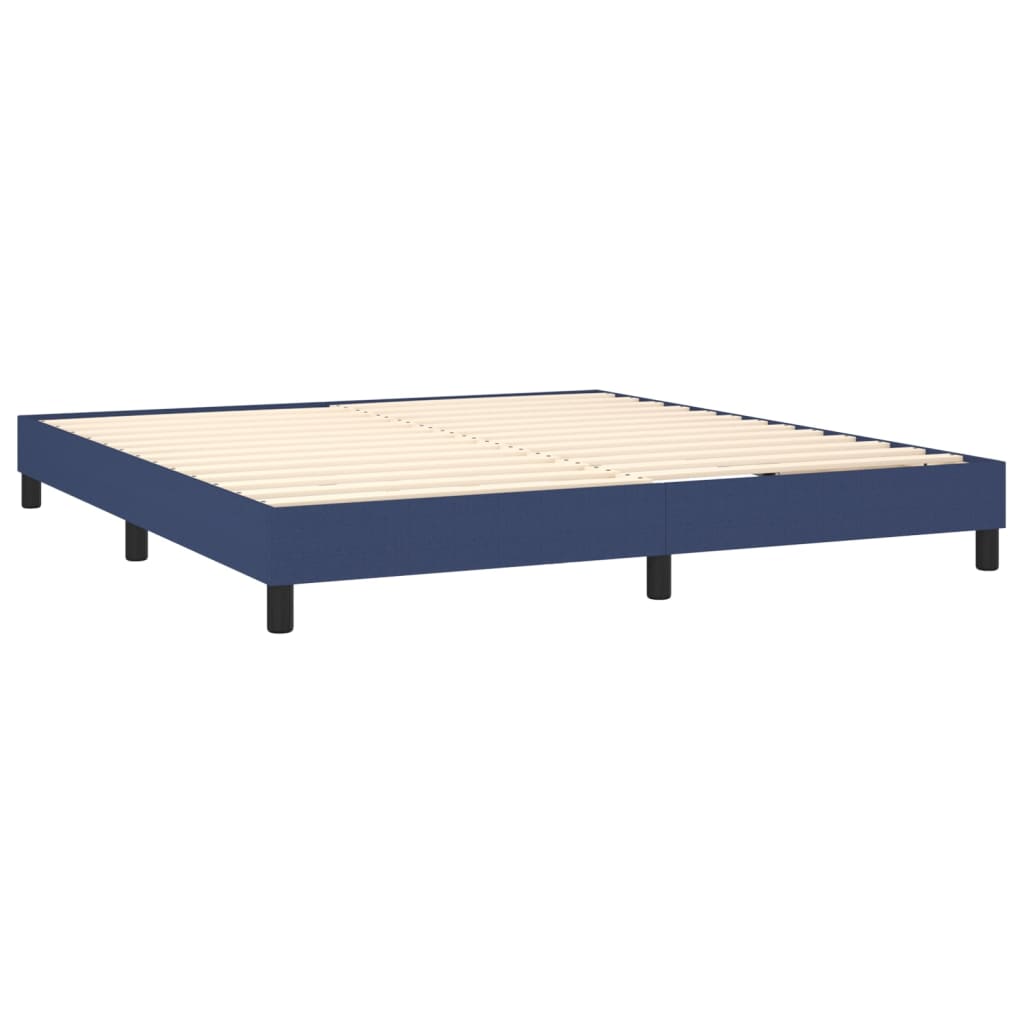 vidaXL Κρεβάτι Boxspring με Στρώμα Μπλε 160x200 εκ. Υφασμάτινο