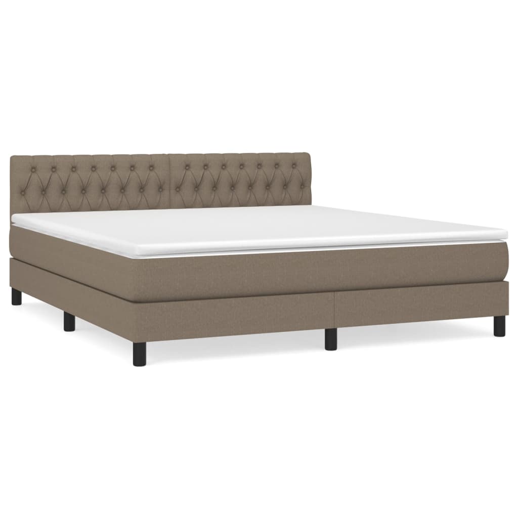 vidaXL Κρεβάτι Boxspring με Στρώμα Taupe 180x200 εκ. Υφασμάτινο
