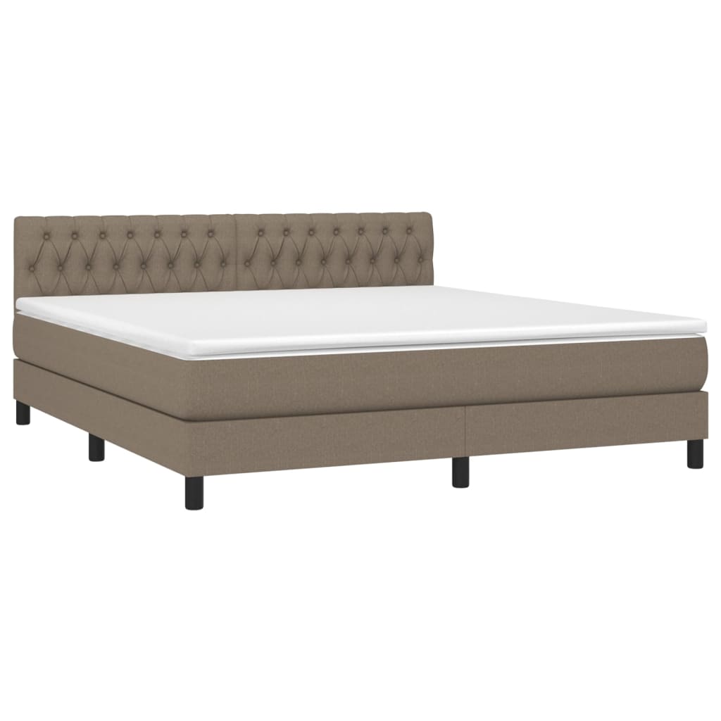 vidaXL Κρεβάτι Boxspring με Στρώμα Taupe 180x200 εκ. Υφασμάτινο
