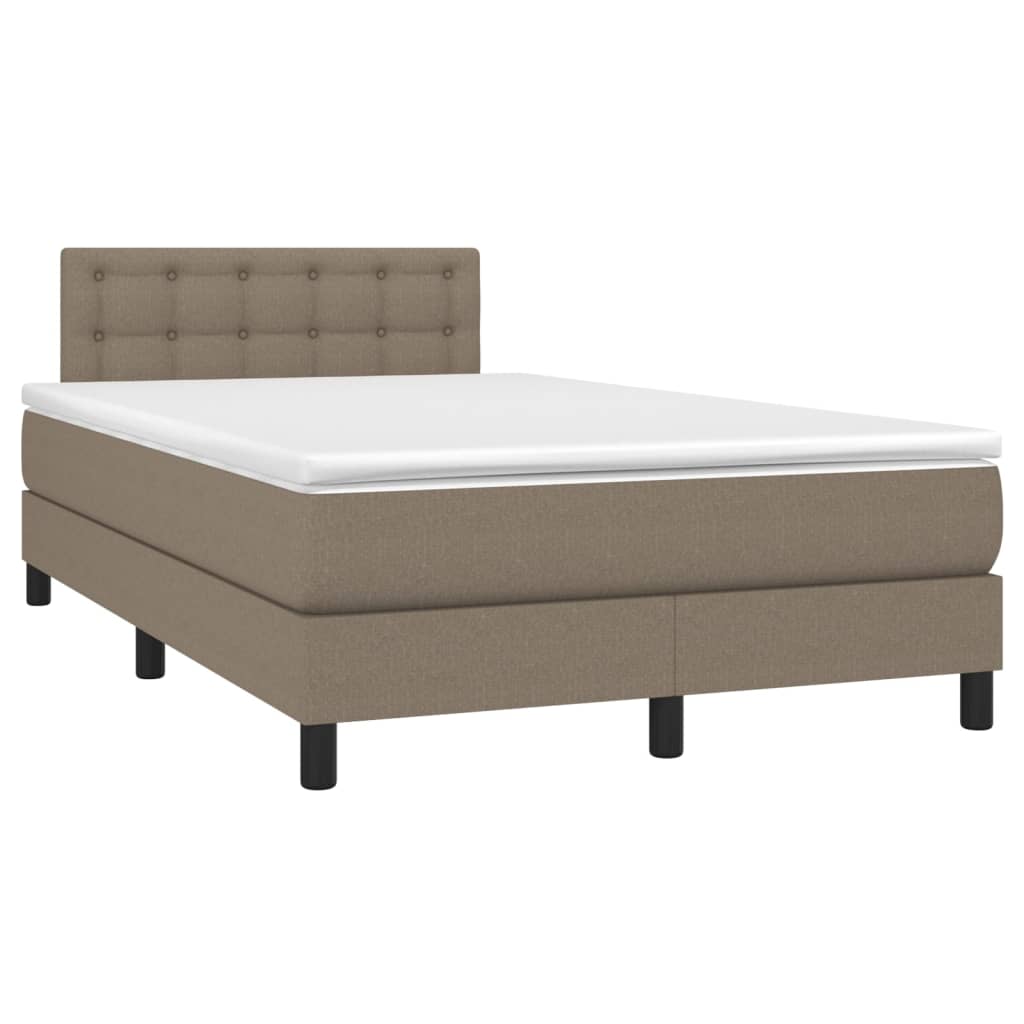 vidaXL Κρεβάτι Boxspring με Στρώμα Taupe 120x200 εκ. Υφασμάτινο