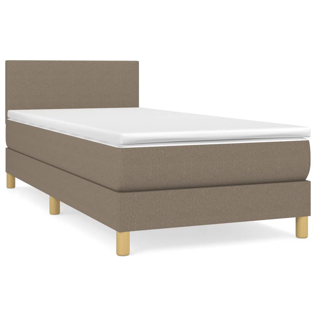 vidaXL Κρεβάτι Boxspring με Στρώμα Taupe 80x200 εκ. Υφασμάτινο