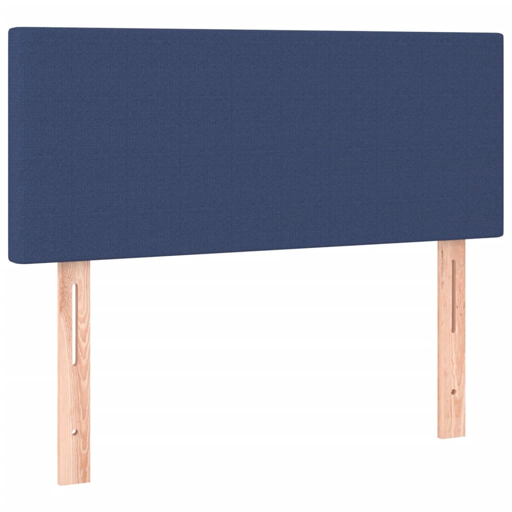 vidaXL Κρεβάτι Boxspring με Στρώμα Μπλε 90x190 εκ.Υφασμάτινο
