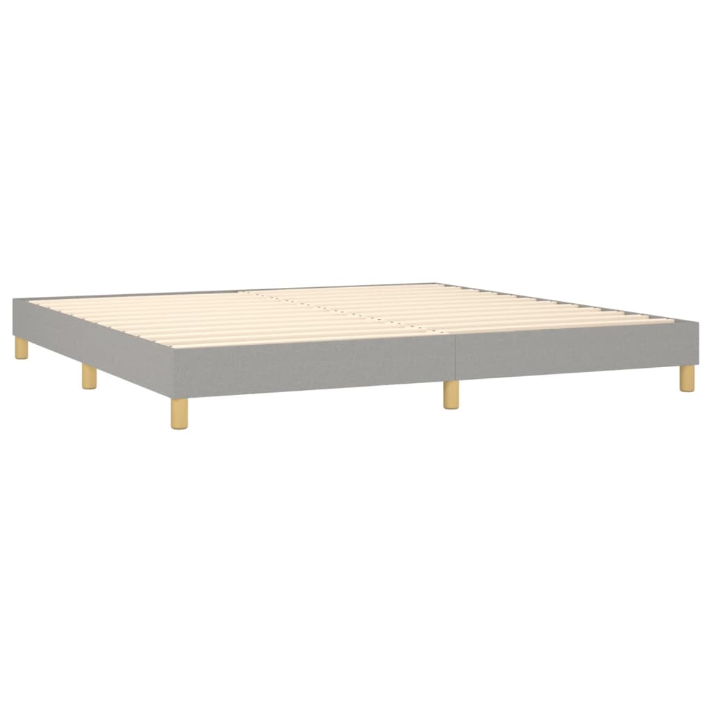 vidaXL Κρεβάτι Boxspring με Στρώμα Ανοιχτό Γκρι 200x200 εκ. Υφασμάτινο