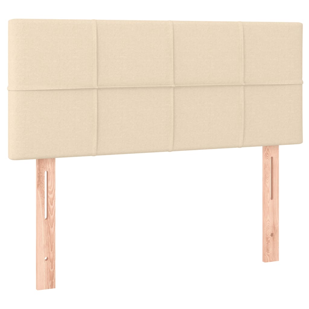 vidaXL Κρεβάτι Boxspring με Στρώμα Κρεμ 90x200 εκ.Υφασμάτινο
