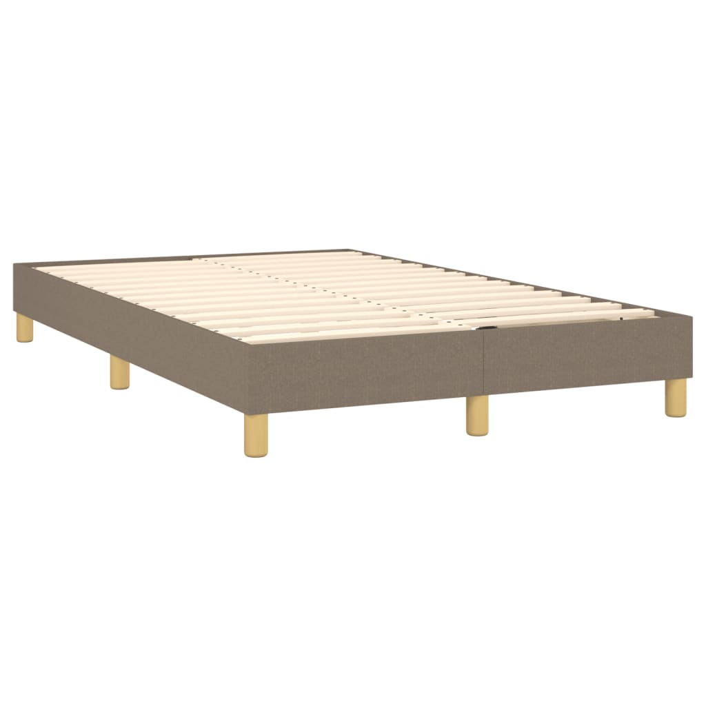 vidaXL Κρεβάτι Boxspring με Στρώμα Taupe 120x200 εκ. Υφασμάτινο