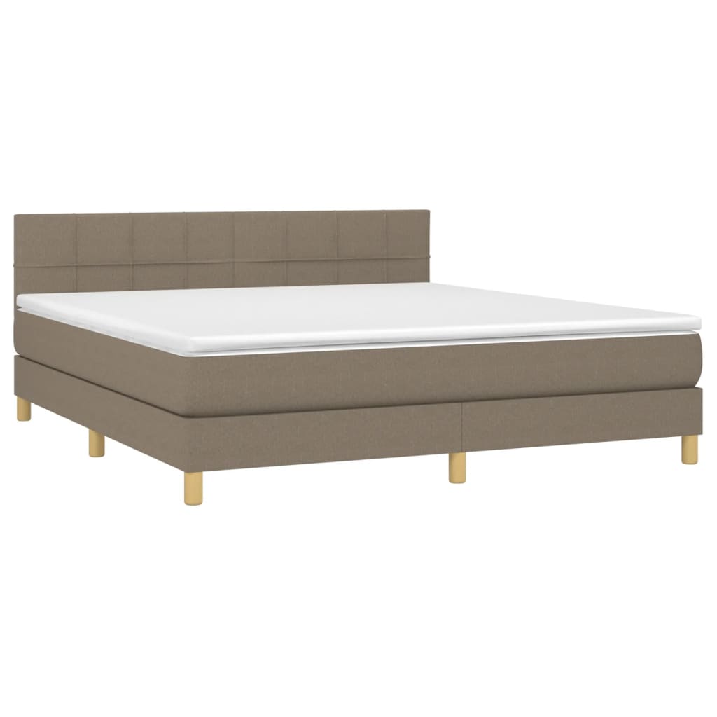 vidaXL Κρεβάτι Boxspring με Στρώμα Taupe 160x200 εκ. Υφασμάτινο