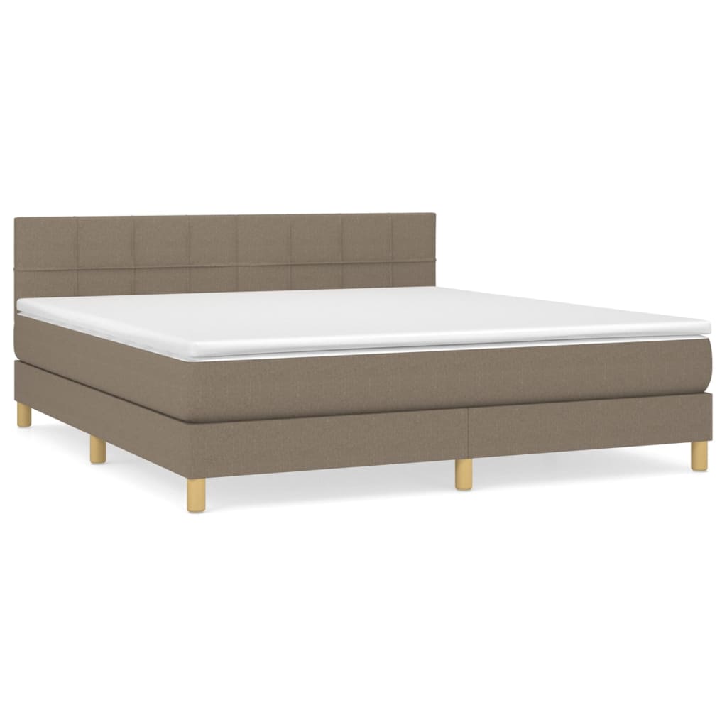 vidaXL Κρεβάτι Boxspring με Στρώμα Taupe 180x200 εκ. Υφασμάτινο