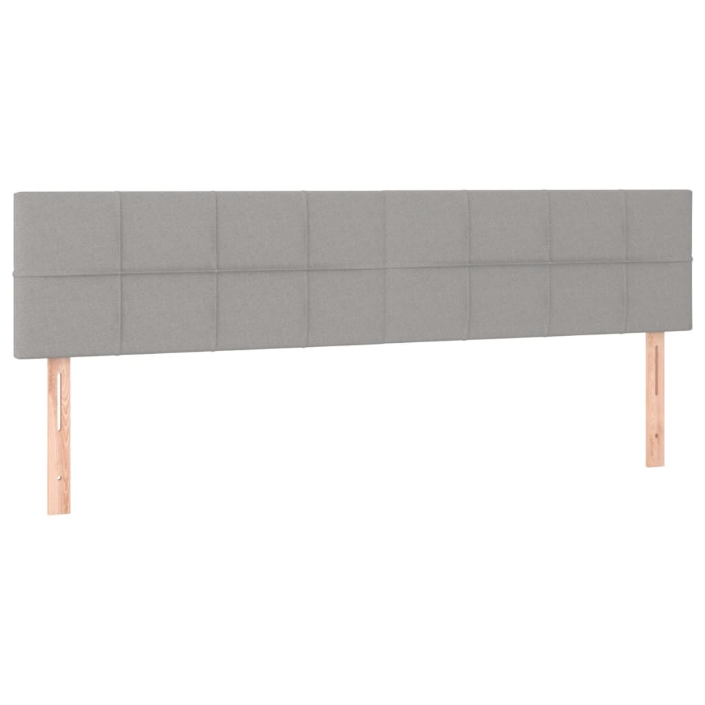 vidaXL Κρεβάτι Boxspring με Στρώμα Ανοιχτό Γκρι 200x200 εκ. Υφασμάτινο