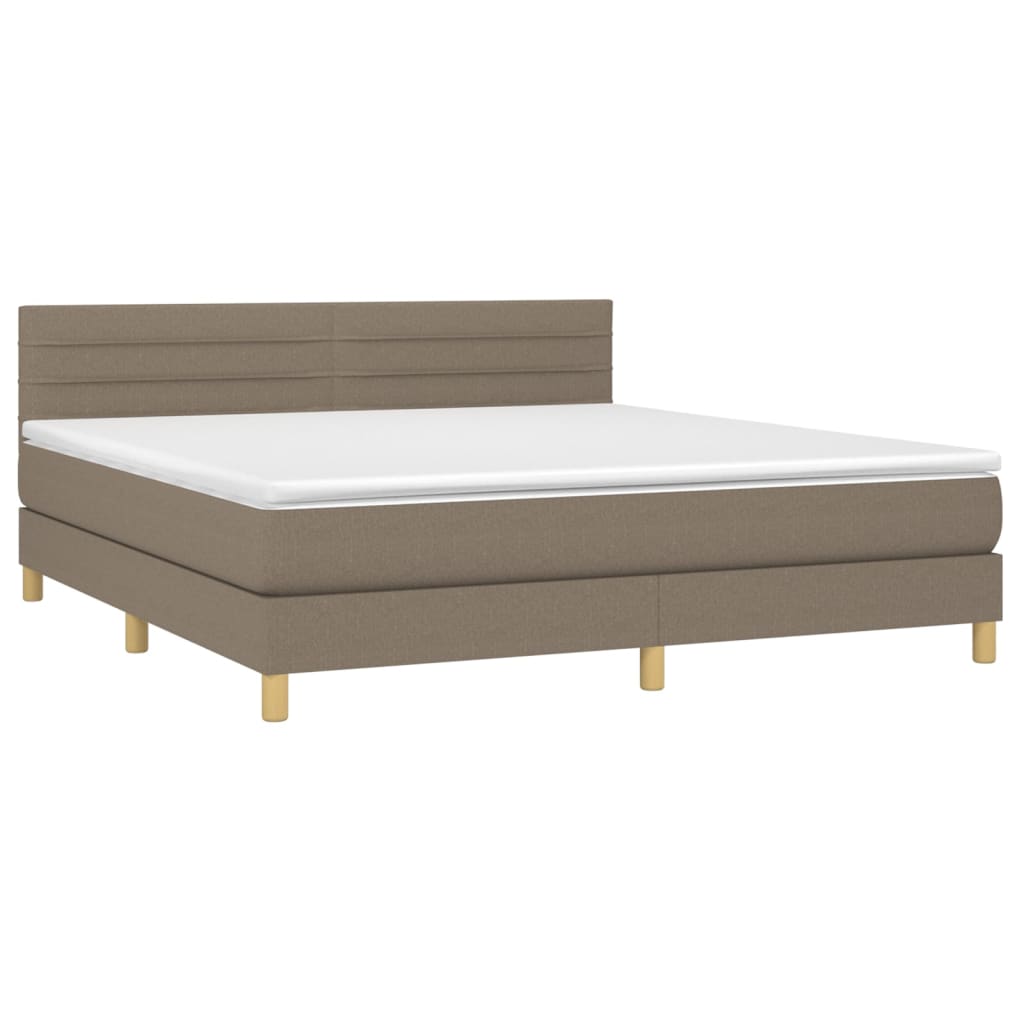 vidaXL Κρεβάτι Boxspring με Στρώμα Taupe 180x200 εκ. Υφασμάτινο