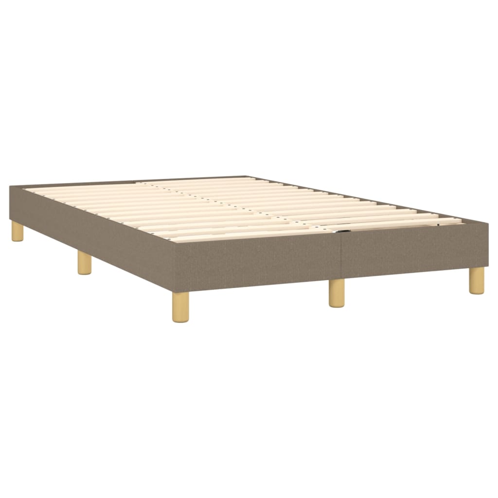 vidaXL Κρεβάτι Boxspring με Στρώμα Taupe 120x200 εκ. Υφασμάτινο