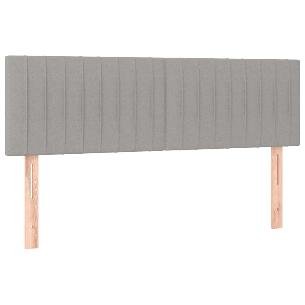 vidaXL Κρεβάτι Boxspring με Στρώμα Ανοιχτό Γκρι 140x200 εκ. Υφασμάτινο