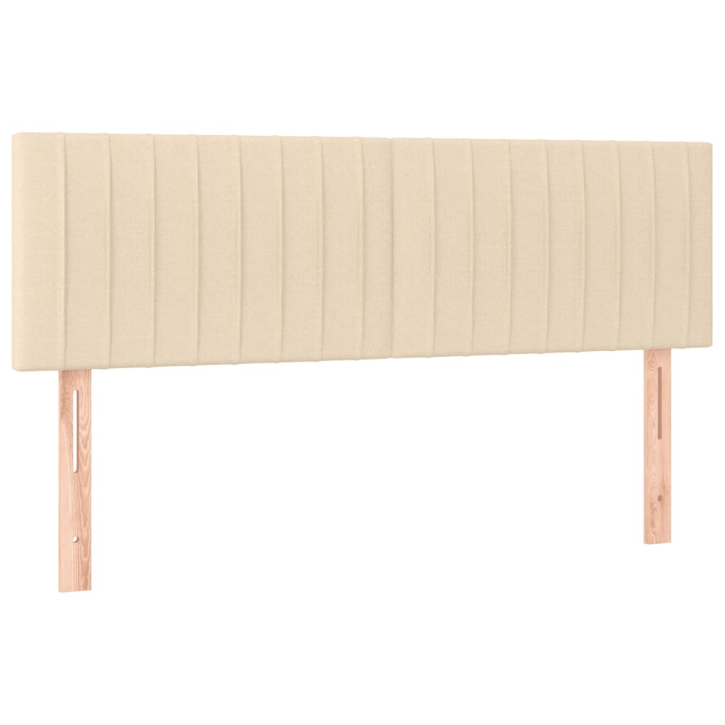 vidaXL Κρεβάτι Boxspring με Στρώμα Κρεμ 140x200 εκ. Υφασμάτινο