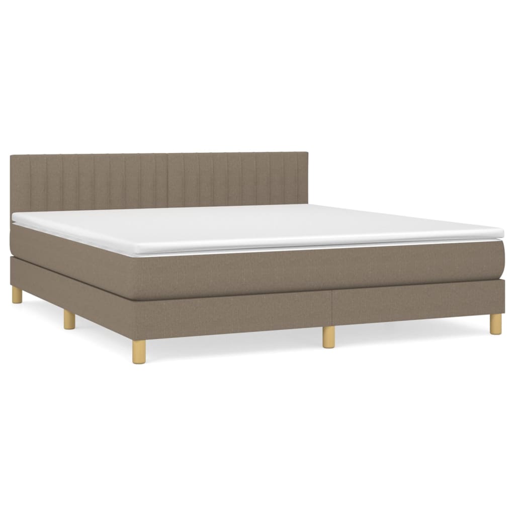 vidaXL Κρεβάτι Boxspring με Στρώμα Taupe 180x200 εκ. Υφασμάτινο
