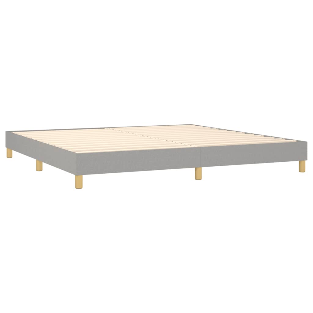 vidaXL Κρεβάτι Boxspring με Στρώμα Ανοιχτό Γκρι 200x200 εκ. Υφασμάτινο