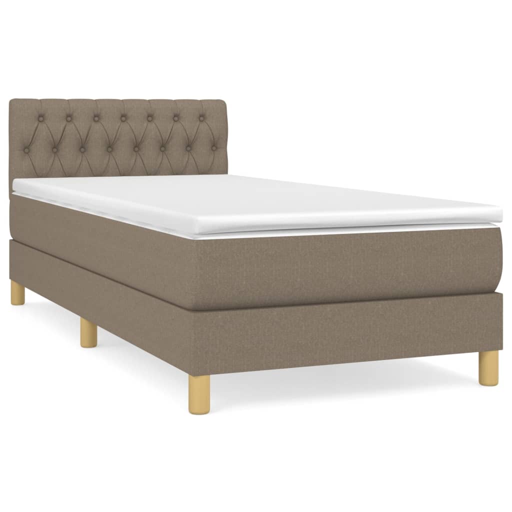 vidaXL Κρεβάτι Boxspring με Στρώμα Taupe 80x200 εκ. Υφασμάτινο