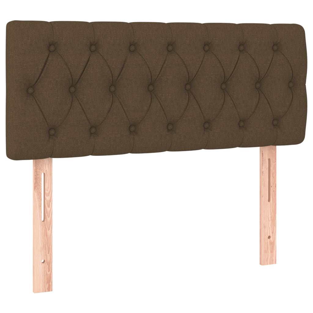vidaXL Κρεβάτι Boxspring με Στρώμα Σκούρο Καφέ 90x200 εκ. Υφασμάτινο