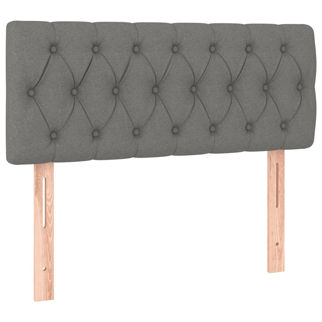 vidaXL Κρεβάτι Boxspring με Στρώμα Σκούρο Γκρι 100x200 εκ. Υφασμάτινο