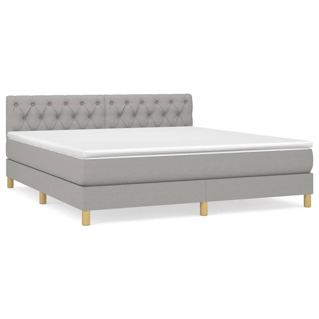 vidaXL Κρεβάτι Boxspring με Στρώμα Αν. Πράσινο 160x200εκ Υφασμάτινο