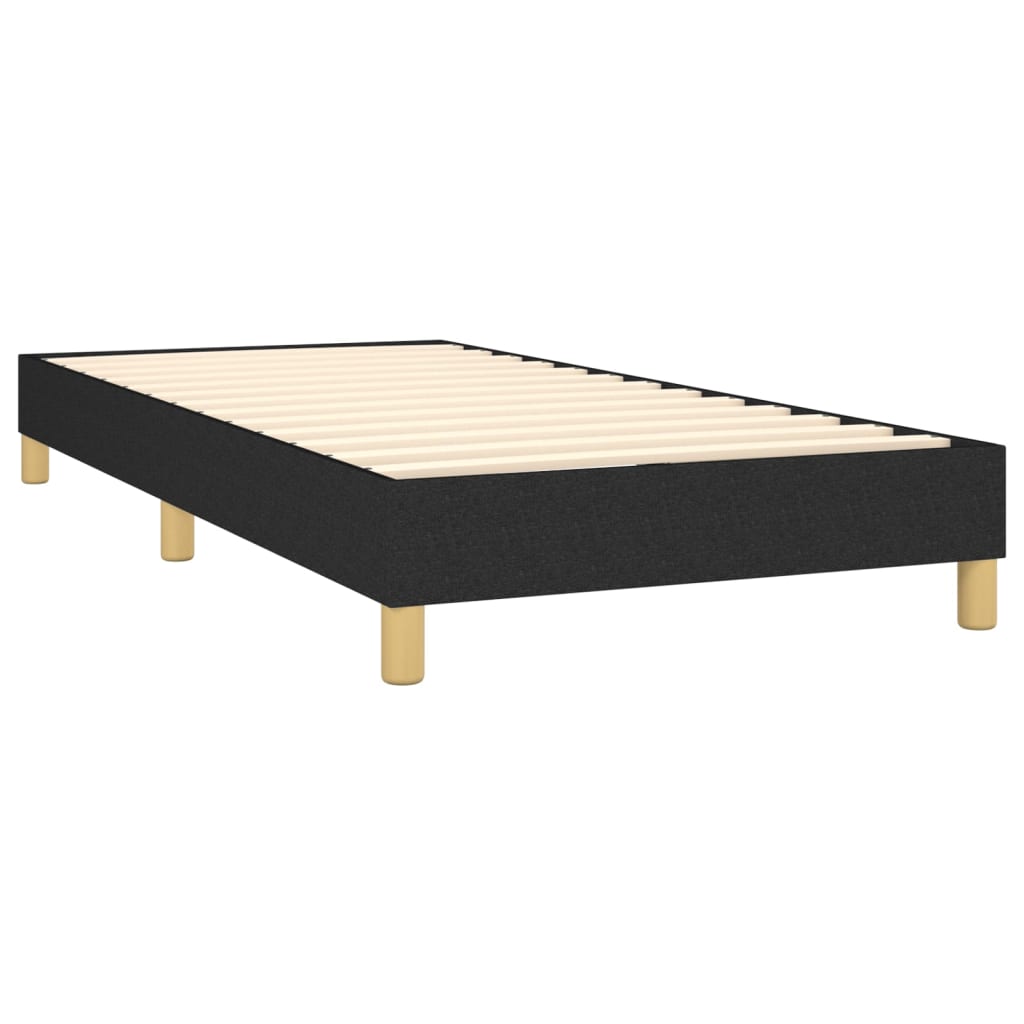 vidaXL Κρεβάτι Boxspring με Στρώμα Μαύρο 100 x 200 εκ. Υφασμάτινο
