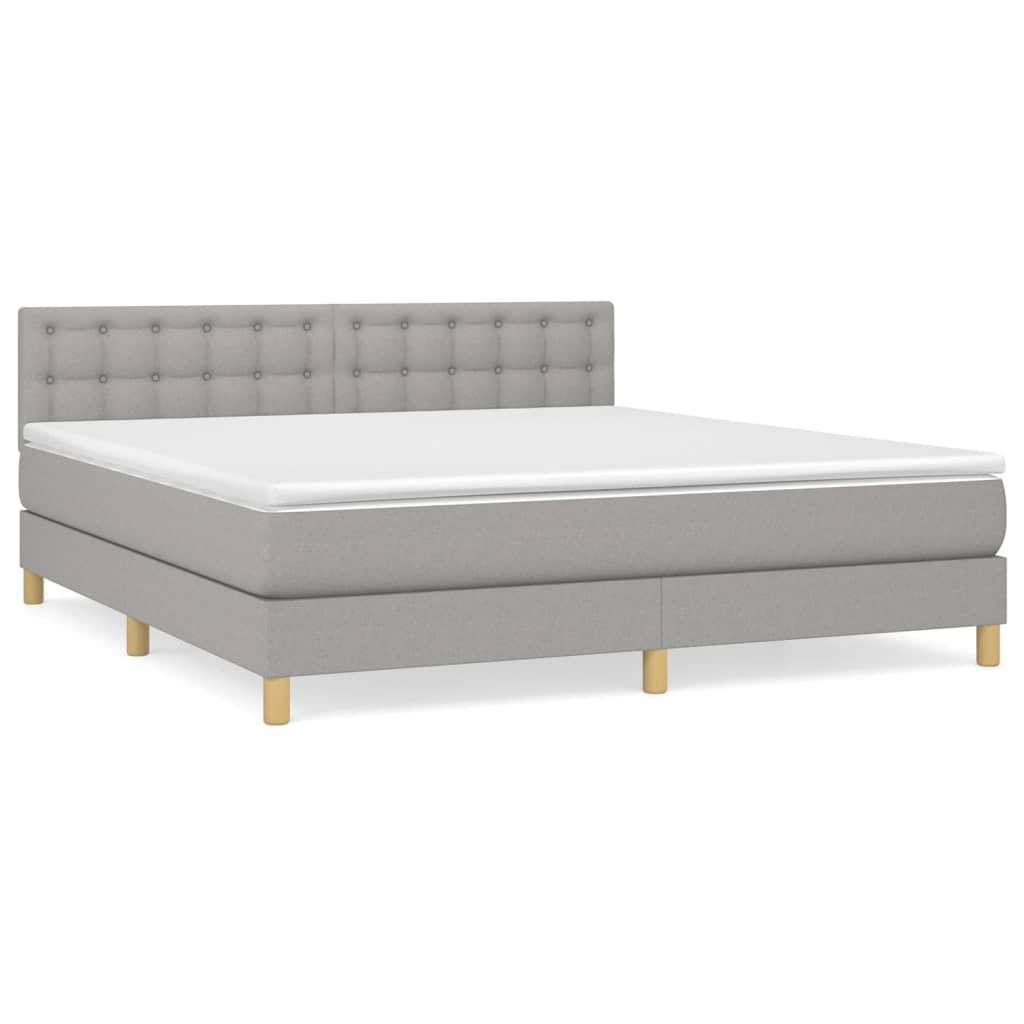 vidaXL Κρεβάτι Boxspring με Στρώμα Αν. Πράσινο 160x200εκ Υφασμάτινο