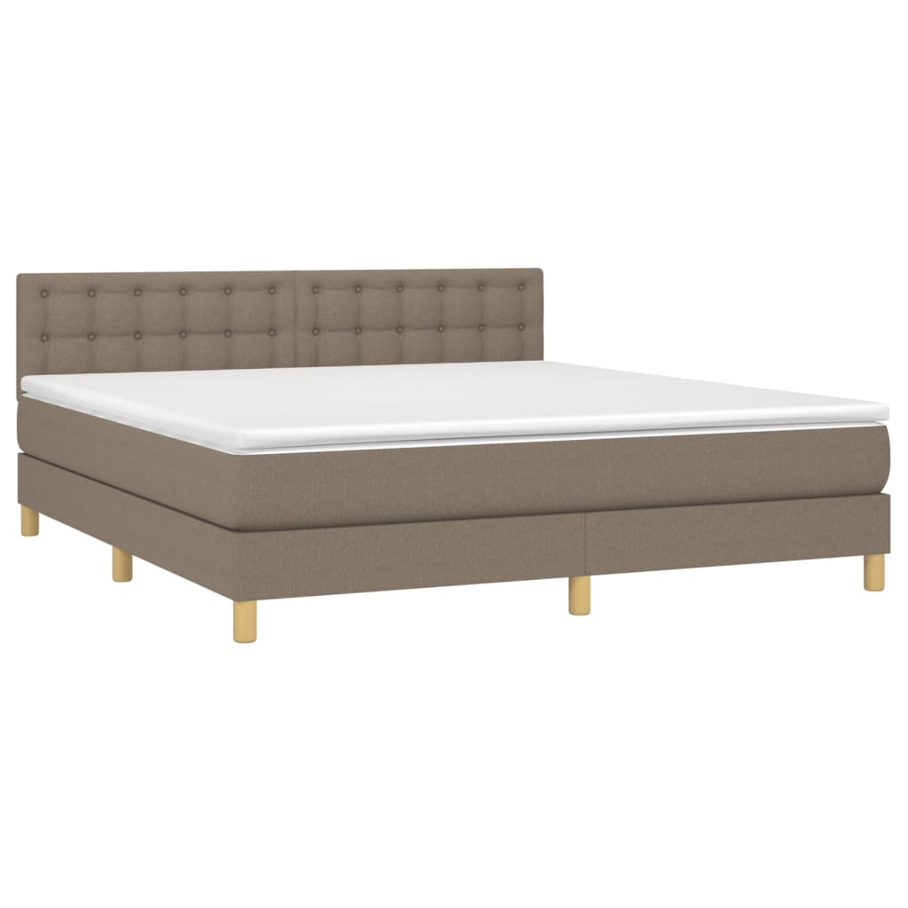 vidaXL Κρεβάτι Boxspring με Στρώμα Taupe 160x200 εκ. Υφασμάτινο