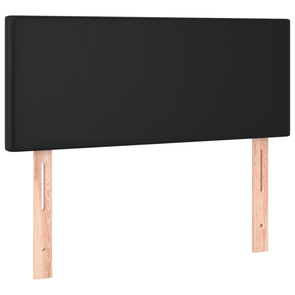 vidaXL Κρεβάτι Boxspring με Στρώμα Μαύρο 90x190εκ. από Συνθετικό Δέρμα