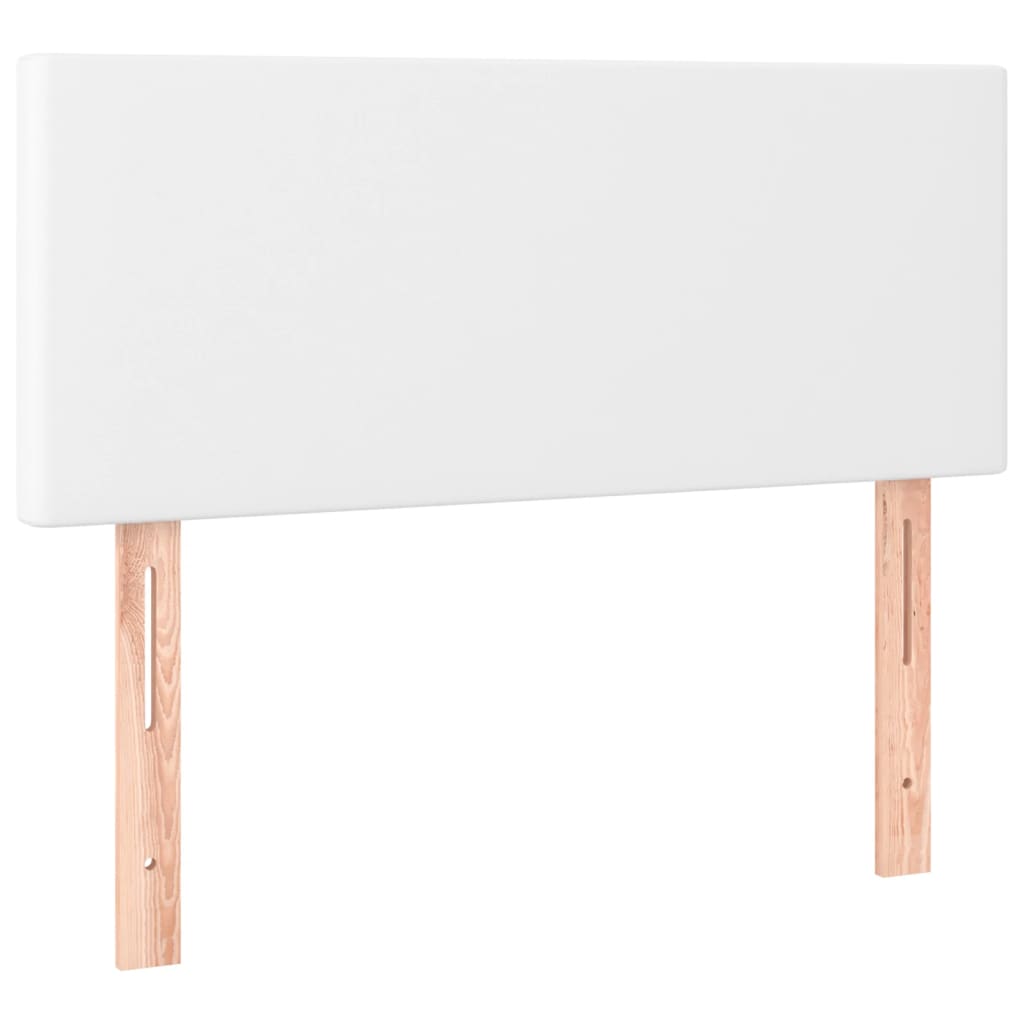 vidaXL Κρεβάτι Boxspring με Στρώμα Λευκό 90x200εκ. από Συνθετικό Δέρμα