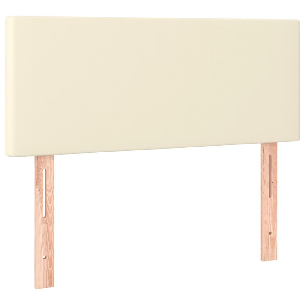 vidaXL Κρεβάτι Boxspring με Στρώμα Κρεμ 120x200εκ. από Συνθετικό Δέρμα