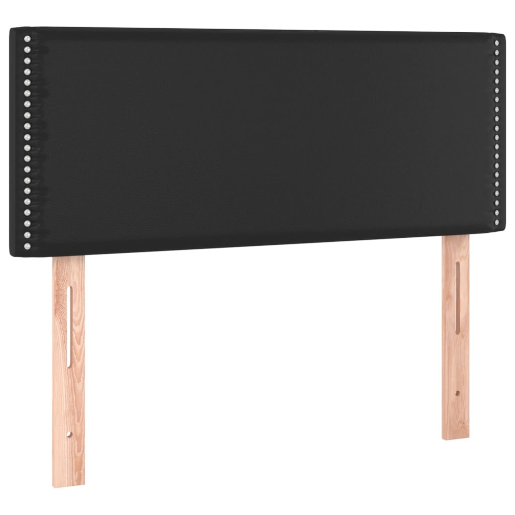 vidaXL Κρεβάτι Boxspring με Στρώμα Μαύρο 90x200εκ. από Συνθετικό Δέρμα