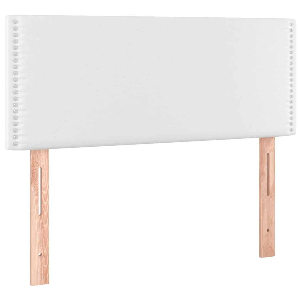 vidaXL Κρεβάτι Boxspring με Στρώμα Λευκό 120x200εκ.από Συνθετικό Δέρμα