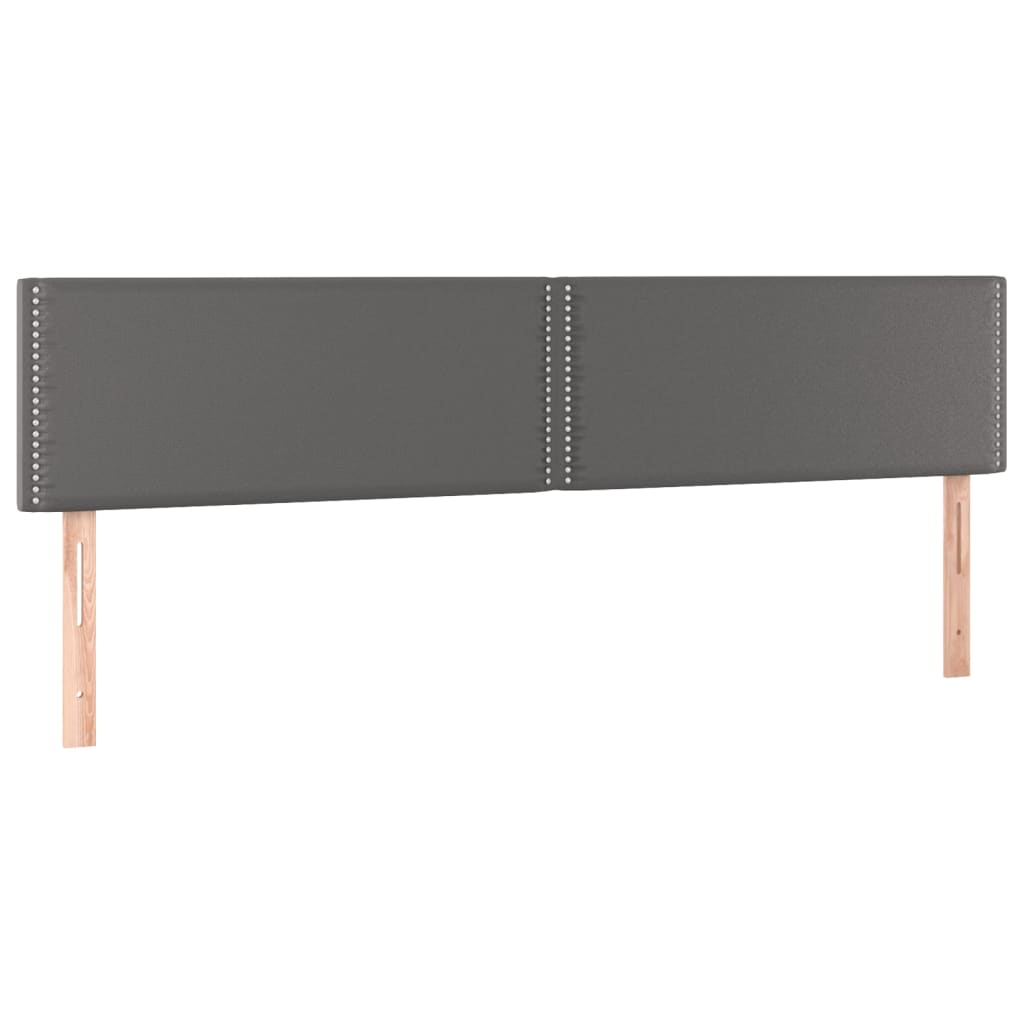 vidaXL Κρεβάτι Boxspring με Στρώμα Γκρι 180x200 εκ. Συνθετικό Δέρμα