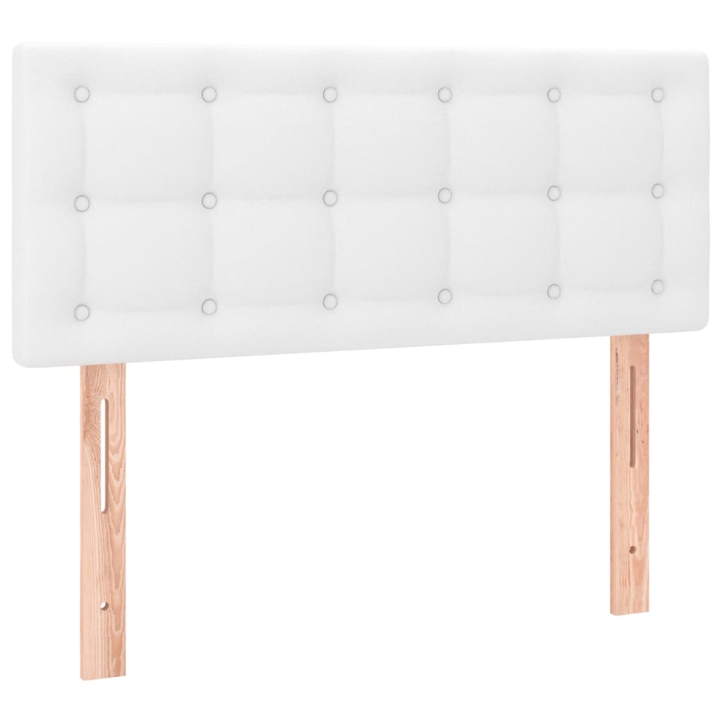 vidaXL Κρεβάτι Boxspring με Στρώμα Λευκό 120x200εκ.από Συνθετικό Δέρμα