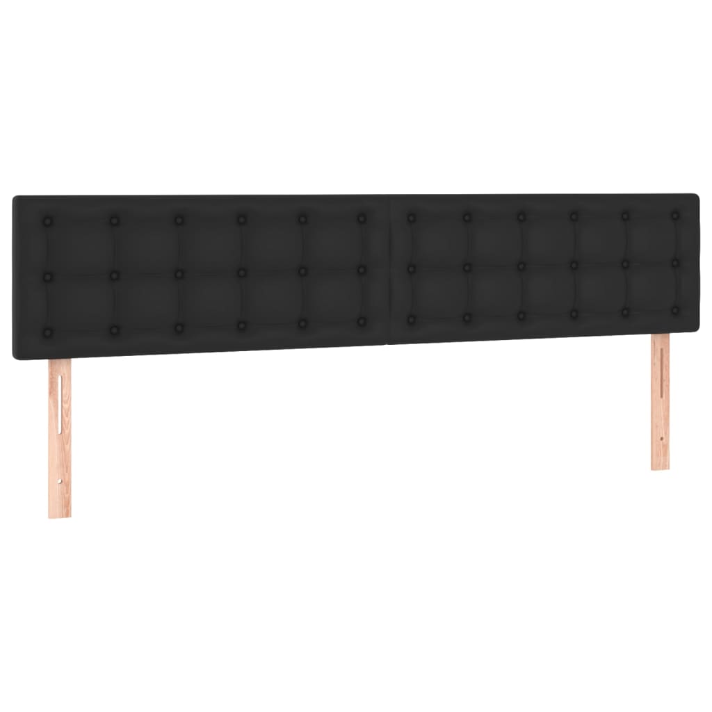 vidaXL Κρεβάτι Boxspring με Στρώμα Μαύρο 180x200εκ.από Συνθετικό Δέρμα
