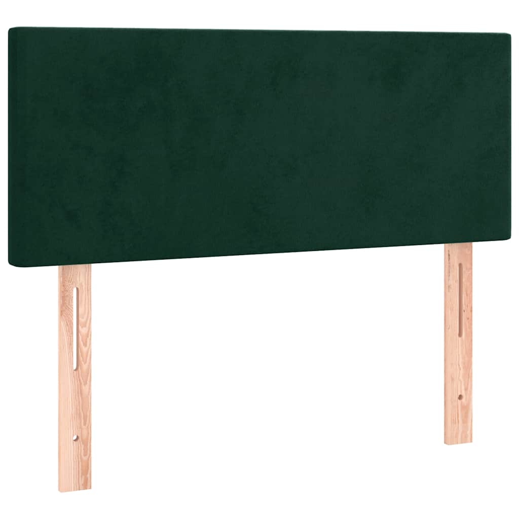 vidaXL Κρεβάτι Boxspring με Στρώμα Σκούρο Πράσινο 120x200εκ. Βελούδινο