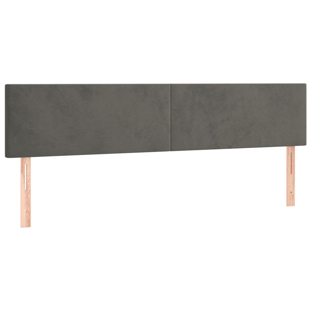 vidaXL Κρεβάτι Boxspring με Στρώμα Σκούρο Γκρι 160x200 εκ. Βελούδινο