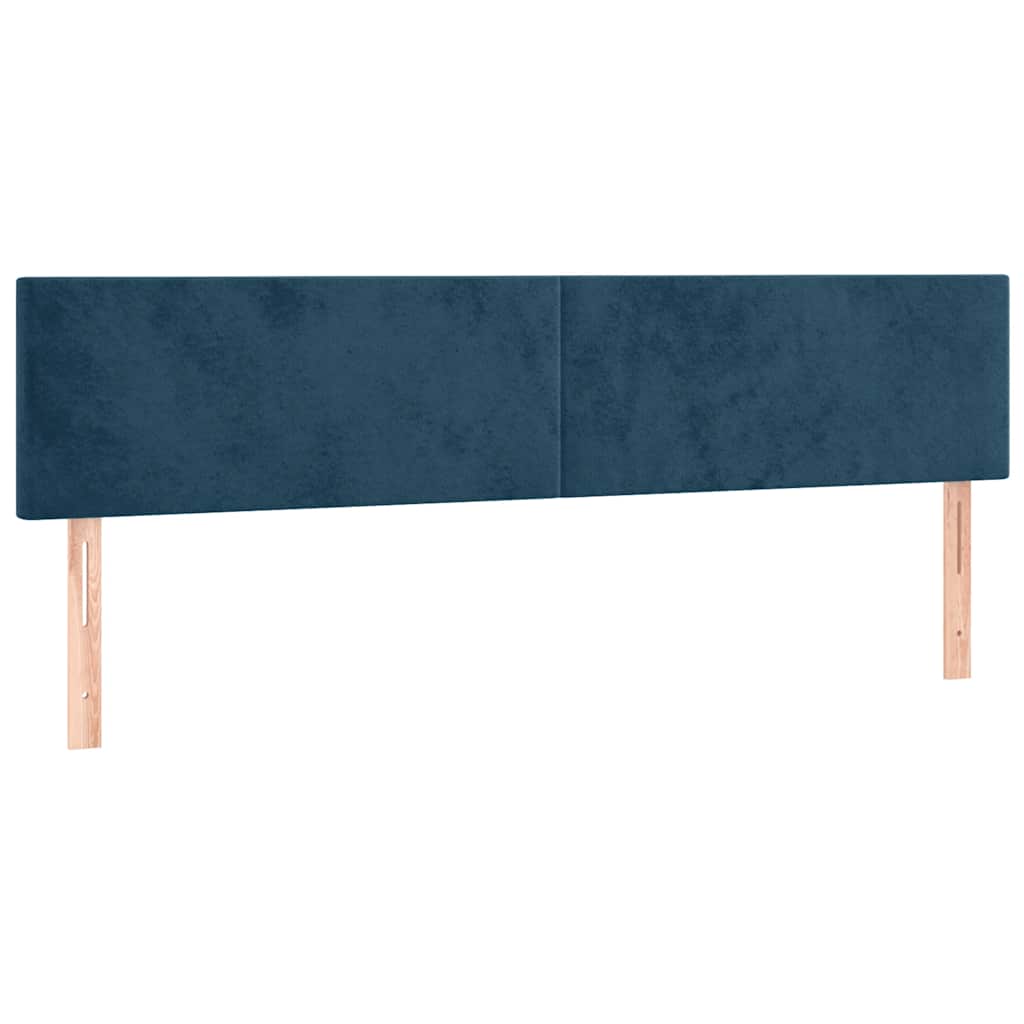 vidaXL Κρεβάτι Boxspring με Στρώμα Σκούρο Μπλε 180x200 εκ. Βελούδινο
