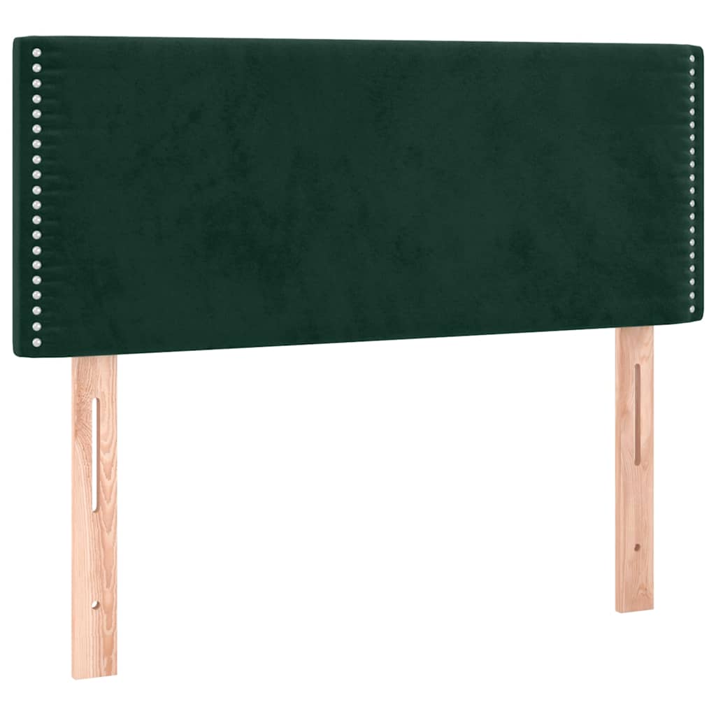 vidaXL Κρεβάτι Boxspring με Στρώμα Σκούρο Πράσινο 100x200εκ. Βελούδινο
