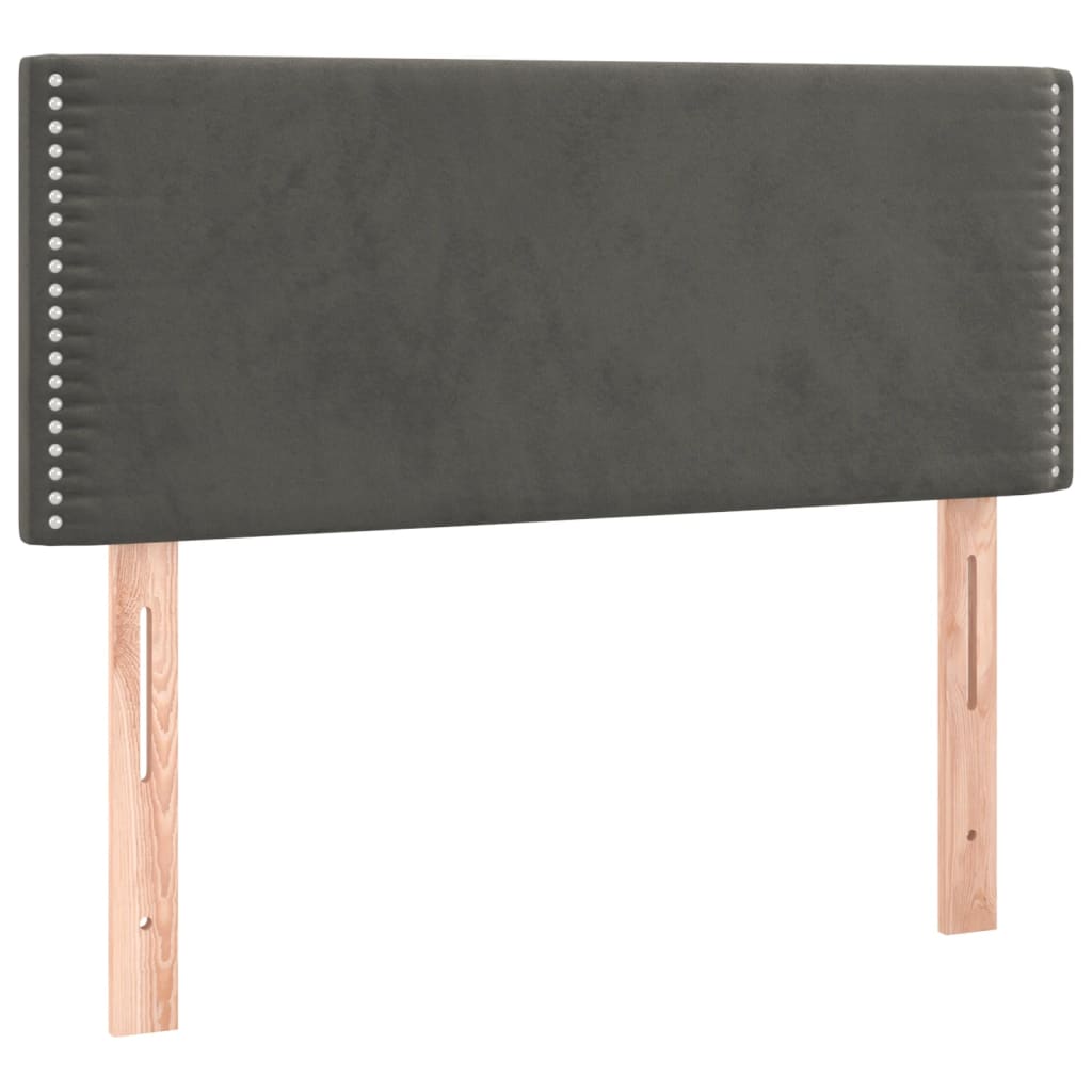 vidaXL Κρεβάτι Boxspring με Στρώμα Σκούρο Γκρι 120x200 εκ. Βελούδινο