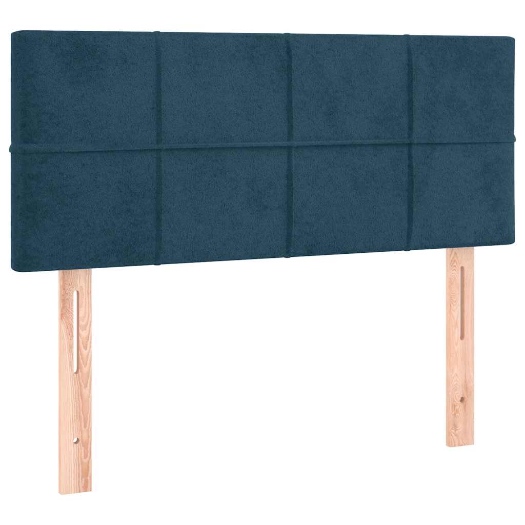 vidaXL Κρεβάτι Boxspring με Στρώμα Σκούρο Μπλε 80 x 200 εκ. Βελούδινο