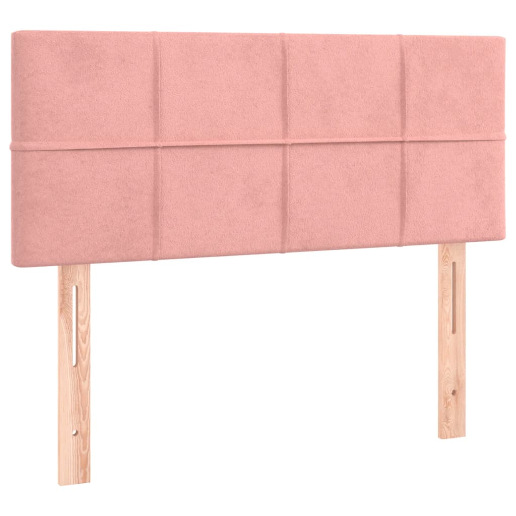 vidaXL Κρεβάτι Boxspring με Στρώμα Ροζ 80 x 200 εκ. Βελούδινο