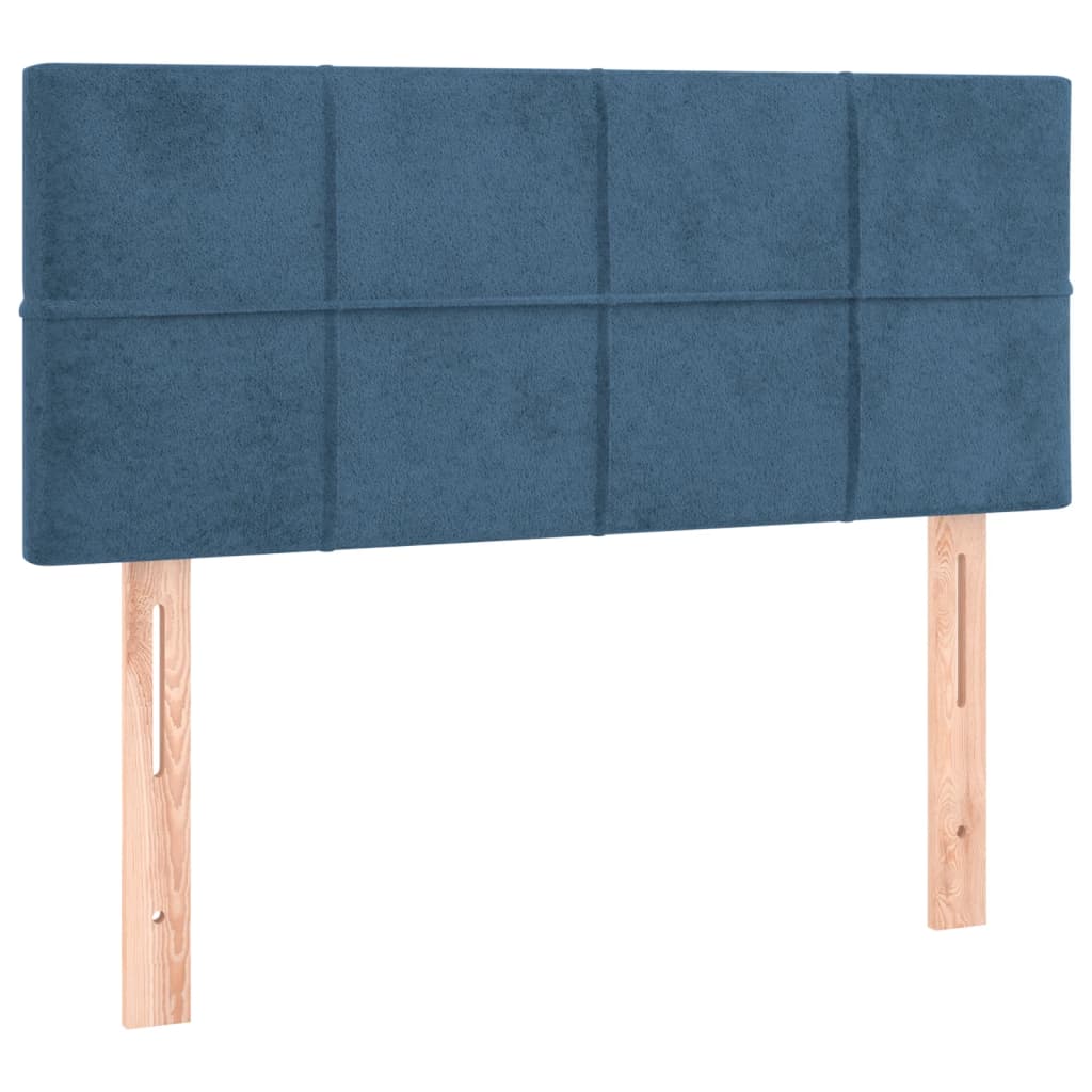 vidaXL Κρεβάτι Boxspring με Στρώμα Σκούρο Μπλε 90x200 εκ. Βελούδινο